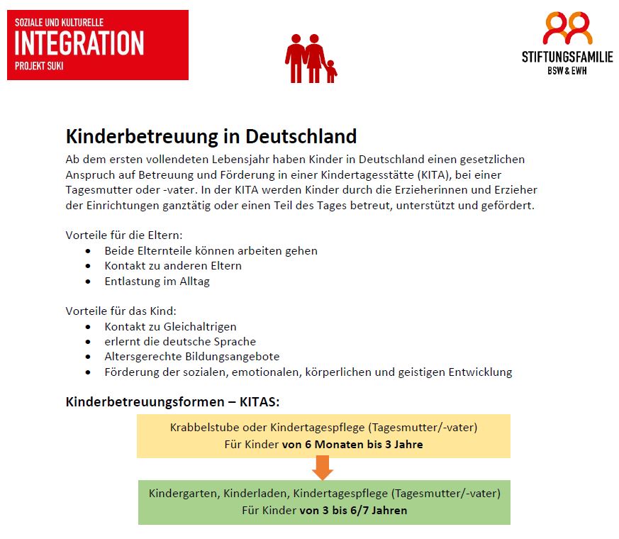 Infoblatt SUKI Kinderbetreuung