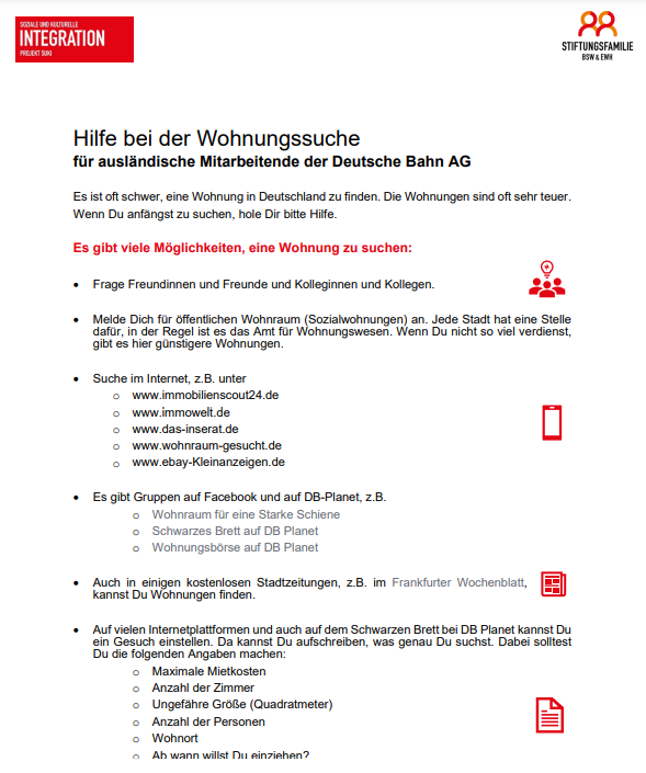 Infoblatt SUKI Wohnungssuche